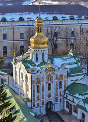 Obraz premium The Gate Church of the Holy Trinity in Kiev Pechersk Lavra Monas