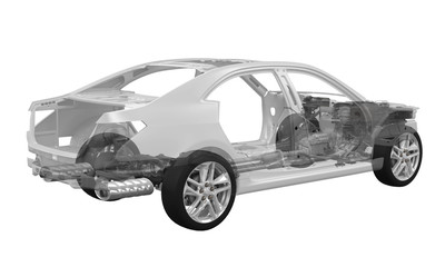 Obraz premium Car Chassis with Engine