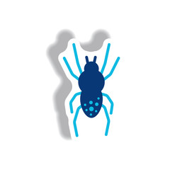 stylish icon in paper sticker style spider insect