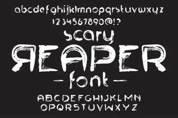 Hand made Scribble Font Scary Reaper