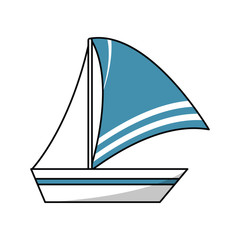 Sailboat vehicle icon. transportation travel and trip theme. Isolated design. Vector illustration