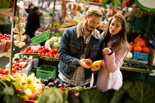 Young Couple At Market