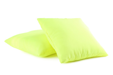 Green pillow isolated on a white