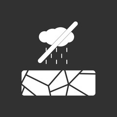 black and white Vector illustration in flat design of cracked earth and no rain