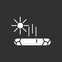 black and white Vector illustration in flat design of cracked earth and evaporation of water