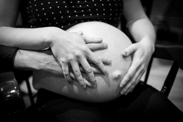 Femme enceinte, grossesse, ventre rond