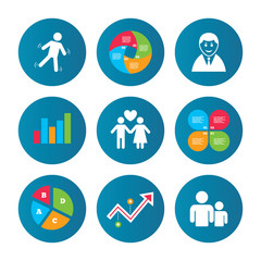 Businessman person icon. Group of people symbol.