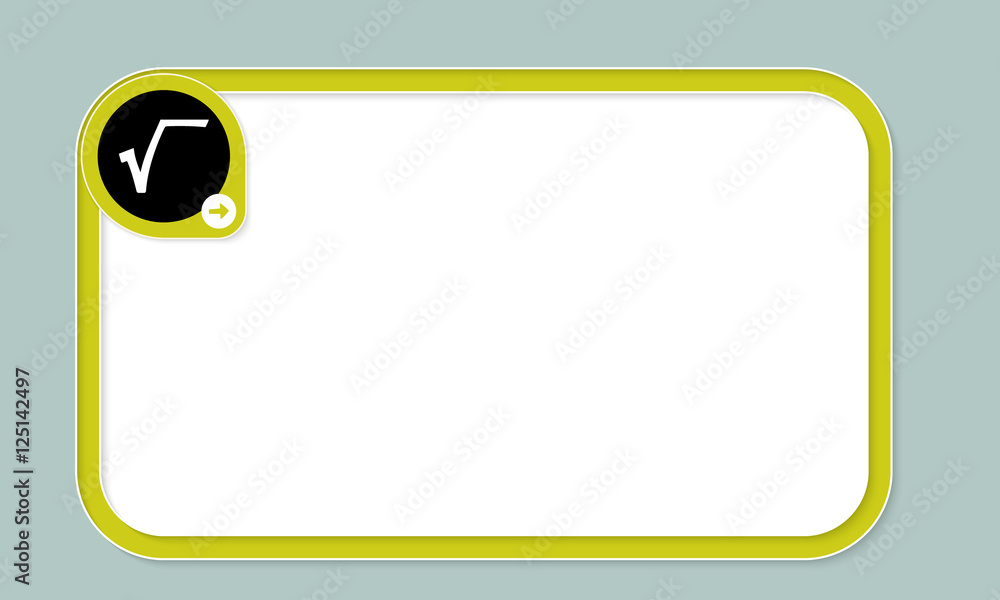 Poster yellow text frame for your text and radix symbol