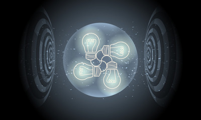 Vector futuristic background with idea icon