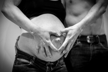 Femme enceinte, grossesse, ventre rond