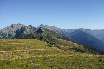 Fototapeta na wymiar Stein am Mandl, Obersteiermark Gipfel und Aussicht im Sommer