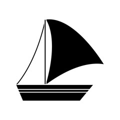 Sailboat vehicle icon. transportation travel and trip theme. Isolated design. Vector illustration
