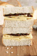 Cheese and pickle sandwich