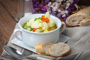 Fresh homemade vegetable soup.