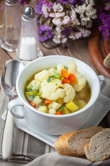 Fresh homemade vegetable soup.