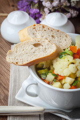 Fresh homemade vegetable soup.