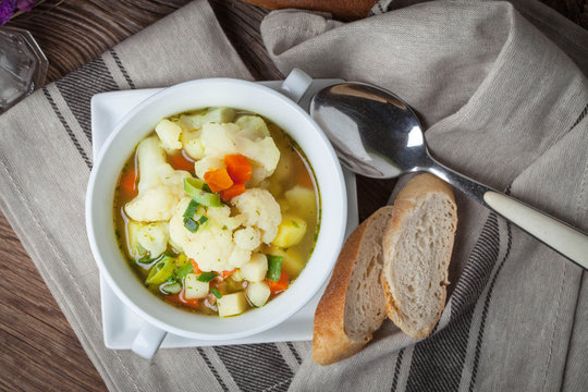Fresh homemade vegetable soup.