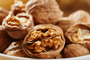 Walnuts close up