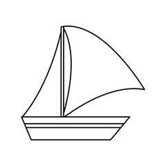 Sailboat vehicle icon. transportation travel and trip theme. Isolated design. Vector illustration
