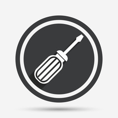Screwdriver tool sign icon. Fix it symbol.