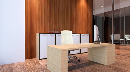 Office building in a new residential area. 3d rendering.