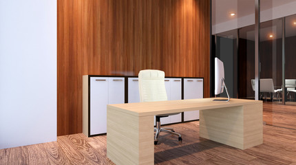 Office building in a new residential area. 3d rendering.