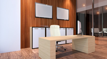 Office building in a new residential area. 3d rendering.