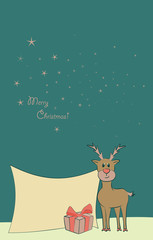 Rentier mit Wunschzettel