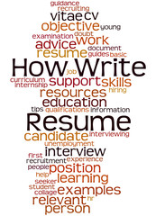 Fototapeta premium How write resume, word cloud concept 9