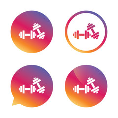 Dumbbells sign icon. Fitness sport symbol.