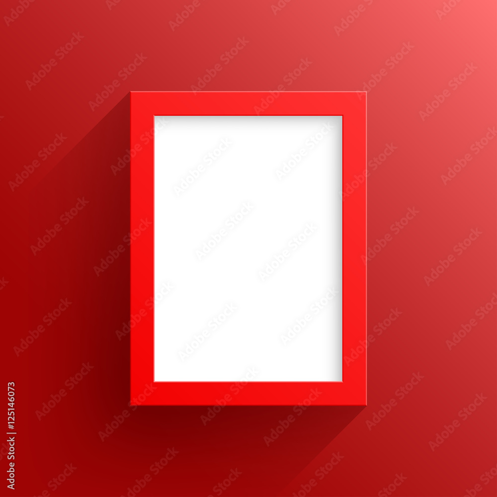 Poster vector red frame design with white background