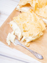 Delicious Polish cake with creme, called Karpatka