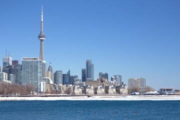 View of Toronto downtown from Ontario place