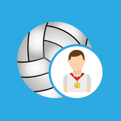 athlete medal volley ball icon graphic vector illustration