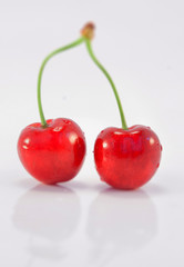 cherry on white