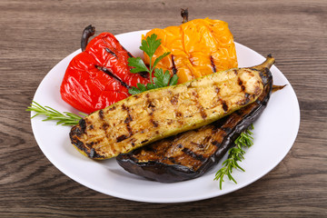 Grilled vegetables - eggplant, zucchini and pepper