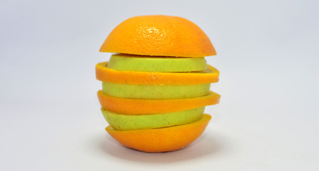 Fototapeta na wymiar Apple and Orange 