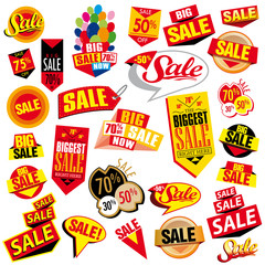 Sale tags. Sale banners set. Shopping.