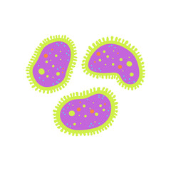 Vector cartoon illustration of a virus, bacteria. .