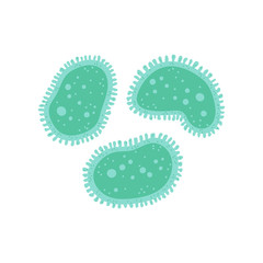Vector cartoon illustration of a virus, bacteria. .