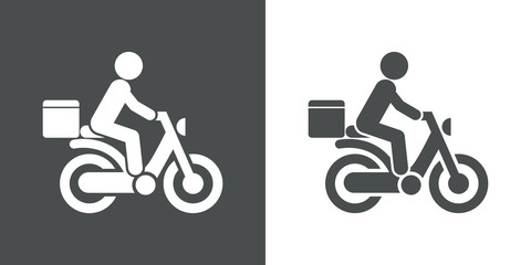 Naklejka premium Icono plano reparto domicilio gris y blanco