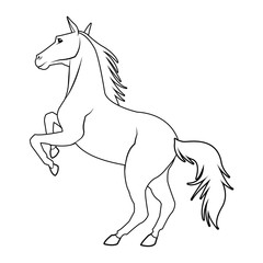 Obraz na płótnie Canvas Horse icon. Animal life nature and fauna theme. Isolated black and white design. Vector illustration