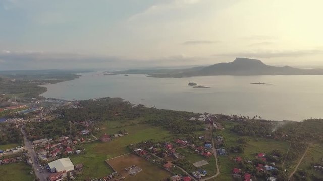 Aerial view of Tacloban City in Leyte, Philippines
