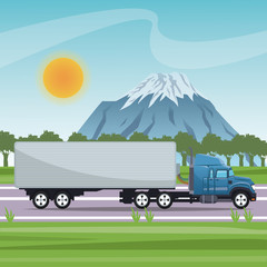 Big truck icon. Vehicle transportation travel and trip theme. Colorful design. Vector illustration