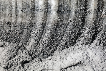 Underground multicolor fragment of wall in potassium salt mine w