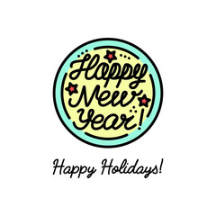 Flat line icon on the winter holidays