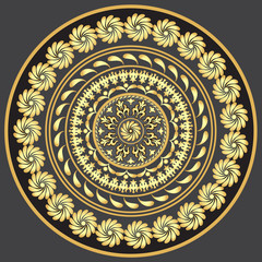 Gold round vintage pattern