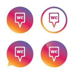 WC Toilet sign icon. Restroom symbol.