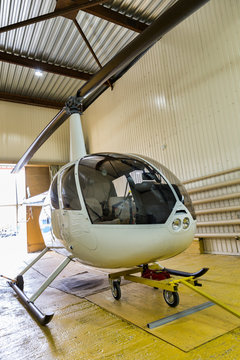 Helicopter In Hangar