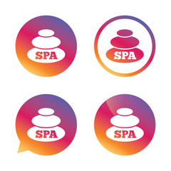 Spa sign icon. Spa stones symbol.